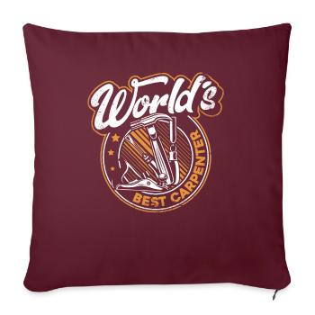 Le meilleur menuisier du monde Menuisier Technicien en bois - Housse de coussin décorative 45 x 45 cm - bordeaux - Devant