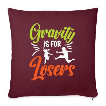 Saut d’obstacles Trampolines de gymnastique - Housse de coussin décorative 45 x 45 cm - bordeaux - Devant