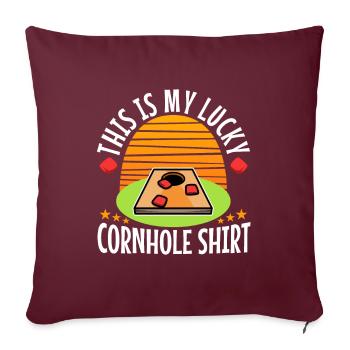 C’est ma chemise porte-bonheur en cornhole - Housse de coussin décorative 45 x 45 cm - bordeaux - Devant