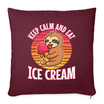 Restez calme et mangez des glaces - Housse de coussin décorative 45 x 45 cm - bordeaux - Devant