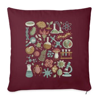 Biologie - Housse de coussin décorative 45 x 45 cm - bordeaux - Devant