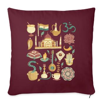 Indien - Sofakissenbezug 45 x 45 cm - Burgunderrot - Vorne