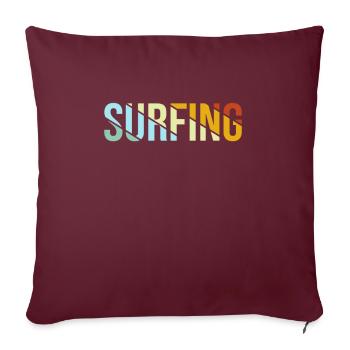 Surfen Retro - Sofakissenbezug 45 x 45 cm - Burgunderrot - Vorne