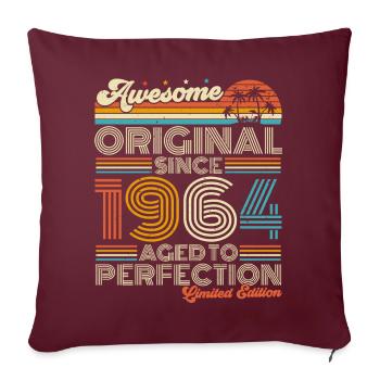 1964 Jahrgang Retro Vintage Geburtstag Geschenk - Sofakissenbezug 45 x 45 cm - Burgunderrot - Vorne