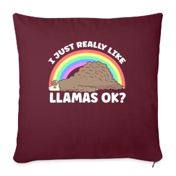 J’aime beaucoup les lamas l’animal lama lama - Housse de coussin décorative 45 x 45 cm - bordeaux - Devant