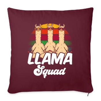 Lama Squad Llama Dictons Lamas Animal Lamas - Housse de coussin décorative 45 x 45 cm - bordeaux - Devant