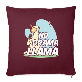 Pas de drame Lama Dictons Lama Animal Lamas - Housse de coussin décorative 45 x 45 cm - bordeaux - Devant