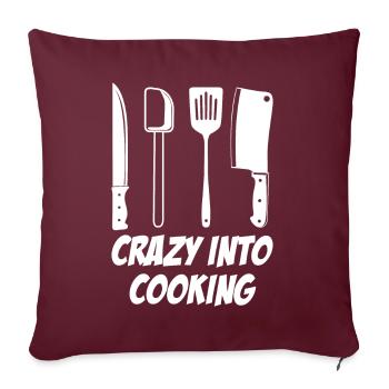 Couteau de chef cuisinier Chef de cuisine - Housse de coussin décorative 45 x 45 cm - bordeaux - Devant
