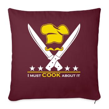 Chapeau de chef Chef cuisinier Chef de cuisine - Housse de coussin décorative 45 x 45 cm - bordeaux - Devant
