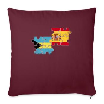 Bahamas Espagne Drapeau Vintage Bahamaer espagnol - Housse de coussin décorative 45 x 45 cm - bordeaux - Devant