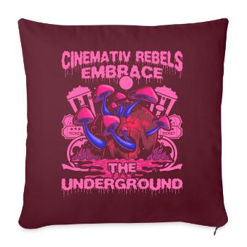 Film underground, Cinéma indépendant, Horreur - Housse de coussin décorative 45 x 45 cm - bordeaux - Devant
