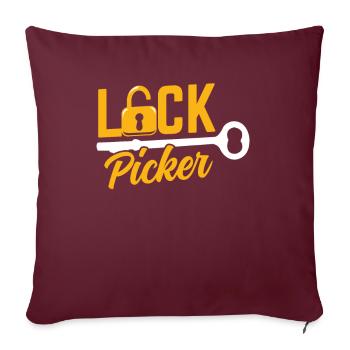 Schlossknacker Lock Picker Schloss Lock Picking - Sofakissenbezug 45 x 45 cm - Burgunderrot - Vorne