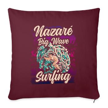 Nazaré Big Wave Surfing Vagues Surfer Surfing - Housse de coussin décorative 45 x 45 cm - bordeaux - Devant