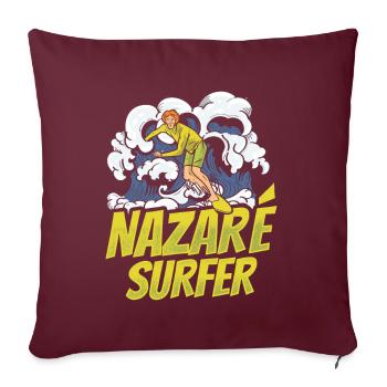 Nazaré Surfer Vagues Surf Surf - Housse de coussin décorative 45 x 45 cm - bordeaux - Devant