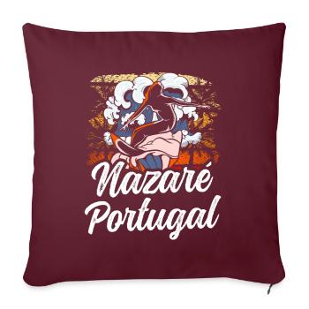 Nazaré, Portugal, Surfeurs, Surf, Surf, Vagues - Housse de coussin décorative 45 x 45 cm - bordeaux - Devant