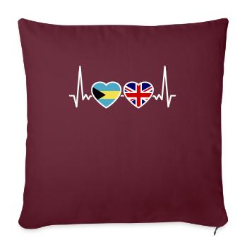 Bahamas UK Heartbeat Flag Bahamas britanniques - Housse de coussin décorative 45 x 45 cm - bordeaux - Devant