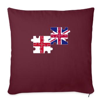 Angleterre Drapeau britannique de l’anglais britannique - Housse de coussin décorative 45 x 45 cm - bordeaux - Devant