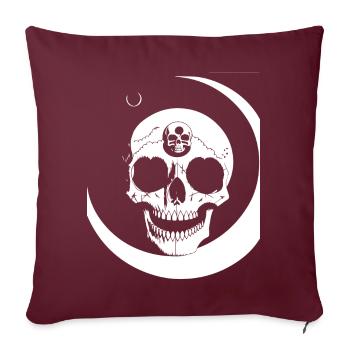 Horreur Crâne Crâne Art Crâne Gothique Heavy Metal - Housse de coussin décorative 45 x 45 cm - bordeaux - Devant