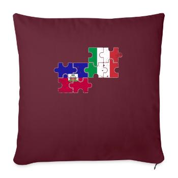 Haïti Italie Vintage Drapeau Italiens Haïtiens - Housse de coussin décorative 45 x 45 cm - bordeaux - Devant