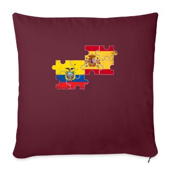 Equateur Espagne Drapeau Vintage Espagnols - Housse de coussin décorative 45 x 45 cm - bordeaux - Devant