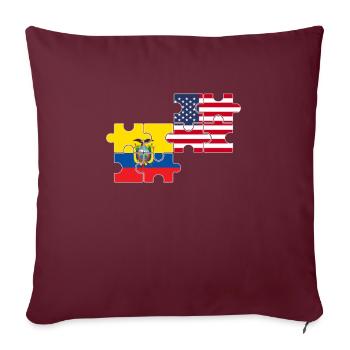 Equateur USA Drapeau américain Équatorien - Housse de coussin décorative 45 x 45 cm - bordeaux - Devant