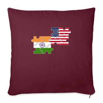 Inde États-Unis Drapeau Indien d’Amérique - Housse de coussin décorative 45 x 45 cm - bordeaux - Devant