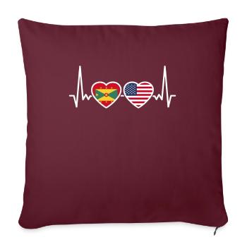 Grenade USA Heartbeat Flag Grenadic - Housse de coussin décorative 45 x 45 cm - bordeaux - Devant