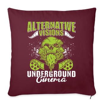 Film underground, Cinéma indépendant, Horreur - Housse de coussin décorative 45 x 45 cm - bordeaux - Devant