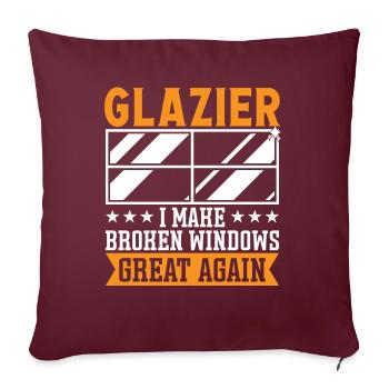 Glaser Glazier Broken Windows Great Again Glass - Housse de coussin décorative 45 x 45 cm - bordeaux - Devant