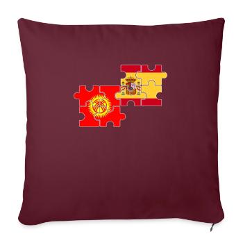 Kirghizistan Espagne Drapeau Kirghizistan espagnol - Housse de coussin décorative 45 x 45 cm - bordeaux - Devant