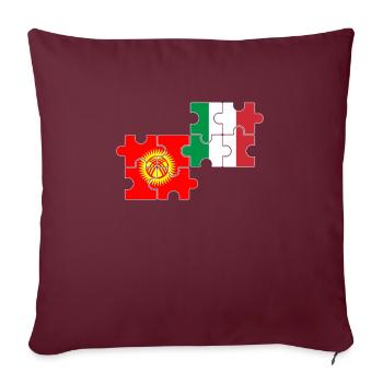 Kirghizistan Italie Drapeau Kirghize italien - Housse de coussin décorative 45 x 45 cm - bordeaux - Devant