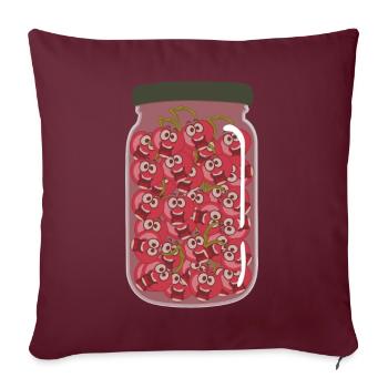 Cerises Verre Cerise - Housse de coussin décorative 45 x 45 cm - bordeaux - Devant