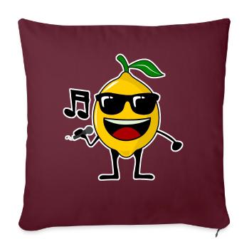 Lemon chante de la musique citrons - Housse de coussin décorative 45 x 45 cm - bordeaux - Devant