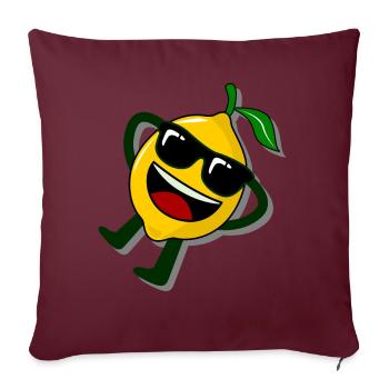 Citrons détendus au citron - Housse de coussin décorative 45 x 45 cm - bordeaux - Devant