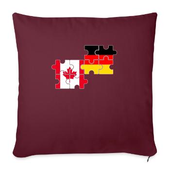 Kanada Deutschland Herzschlag Flagge Kanadier - Sofakissenbezug 45 x 45 cm - Burgunderrot - Vorne