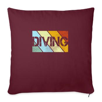 Plongée rétro - Housse de coussin décorative 45 x 45 cm - bordeaux - Devant