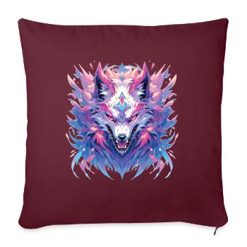 Loup Tête de Loup Loups Habitants de la forêt Animaux - Housse de coussin décorative 45 x 45 cm - bordeaux - Devant