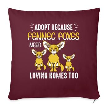 Adoptez des renards Fennec qui ont un - Housse de coussin décorative 45 x 45 cm - bordeaux - Devant