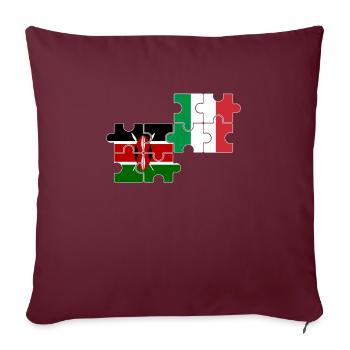 Kenya Italie Drapeau Italien Kenyan - Housse de coussin décorative 45 x 45 cm - bordeaux - Devant