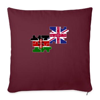 Kenya Drapeau du Royaume-Uni Kényan britannique - Housse de coussin décorative 45 x 45 cm - bordeaux - Devant