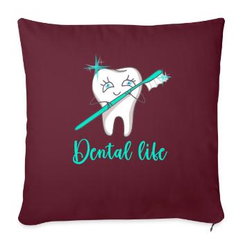 Vie dentaire - Housse de coussin décorative 45 x 45 cm - bordeaux - Devant
