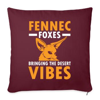 Fennec Foxes Desert Vibes Propriétaires de Fennec Fox - Housse de coussin décorative 45 x 45 cm - bordeaux - Devant