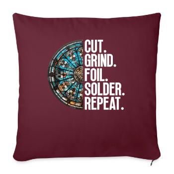 Couper. Moudre. Foiling. Soudure. - Housse de coussin décorative 45 x 45 cm - bordeaux - Devant