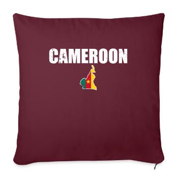 Cameroun Carte Vintage Cameroun Drapeau camerounais - Housse de coussin décorative 45 x 45 cm - bordeaux - Devant