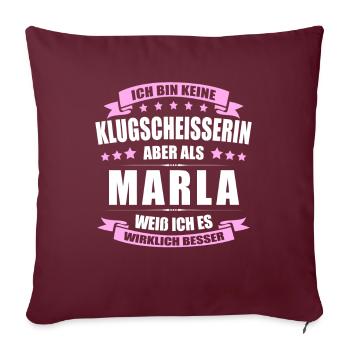 Name Marla Vorname Klugscheisserin Namenstag - Sofakissenbezug 45 x 45 cm - Burgunderrot - Vorne