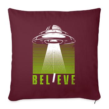Believe Conspiracy Außerirdischer Ufo Alien - Sofakissenbezug 45 x 45 cm - Burgunderrot - Vorne
