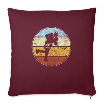 Hockey sur glace Rétro - Housse de coussin décorative 45 x 45 cm - bordeaux - Devant