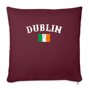 Dublin Vintage Irlande Drapeau irlandais Irlandais - Housse de coussin décorative 45 x 45 cm - bordeaux - Devant