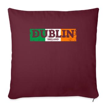 Dublin Vintage Irlande Drapeau irlandais Irlandais - Housse de coussin décorative 45 x 45 cm - bordeaux - Devant