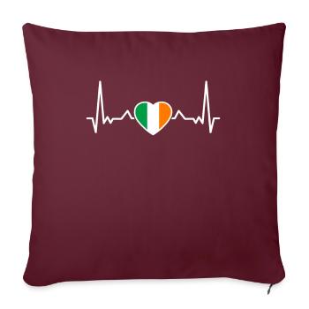 Irlande Heartbeat Drapeau irlandais Irlandais - Housse de coussin décorative 45 x 45 cm - bordeaux - Devant